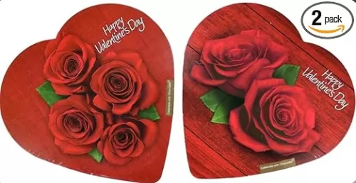 Pack of 2 Assorted Elmer Chocolates (Made in USA) in Heart-Shaped Boxes, 2 oz. Perfect for Valentine