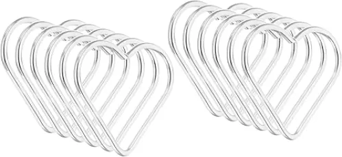 PATIKIL 2inch Dream Catcher Rings, 12 Pcs Metal Heart Shape Macrame Wreath Floral Ring Hoop for Home DIY Craft Wedding Wall Hanging Decorations, White Silver