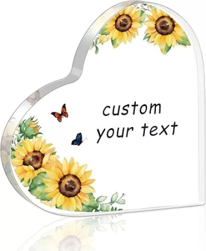 Personalized Desk Decor Special Gifts for Women Female Friends, Custom Acrylic Keepsake for Women Appreciation Gifts, Customized Heart-Shaped Acrylic Plaque Sign, Valentine'S Day Gifts for Her