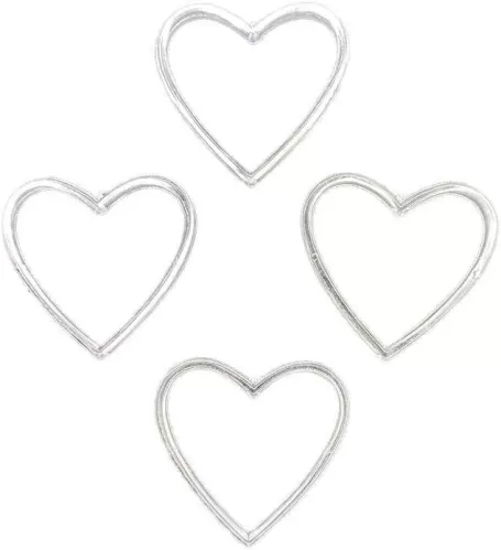 Plastic Heart Rings 12 Pieces - for Arts & Crafts and DIY's (3" Inch Ring) (Clear)