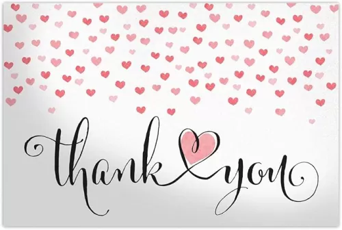 Pro Supply Global (50 Count of Large 4x6 Valentine's Day Fading Hearts Thank You Insert Cards Without Envelopes For Your Small Online Business - Displays Customer Appreciation