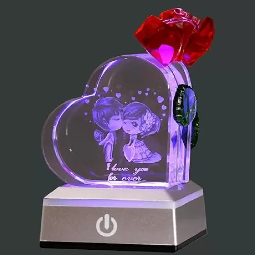 Red roseCrystal Heart-Shaped Valentine