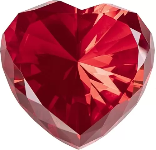 Ruby Crystal Diamonds Paper Weights with Gift Box, 80mm Red Heart Shape Real Crystal Diamond Glass Gems Paperweight , Big Diamonds Birthday Anniversary Women Her Valentine