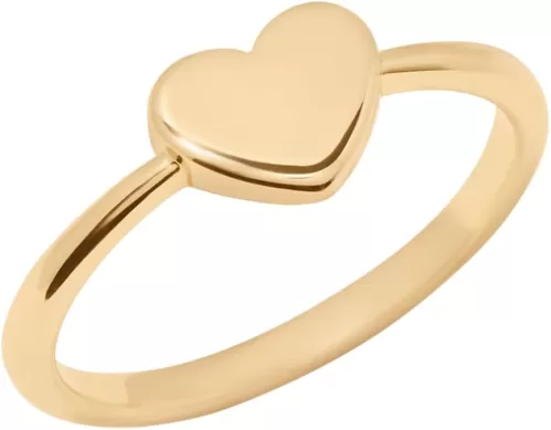 Ruby Heart Ring - Hypoallergenic 14K Gold-Plated Brass - Heart Jewelry - Valentine's Day - Women's Rings- Size 7 - Everyday Luxury Jewelry - Gifts for Mom