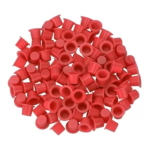 Tattoo Ink Caps, ATOMUS 300pcs Mixed Tattoo Ink Cups Small Medium Large Plastic Tattoo Microblading Pigment Ink Cups Caps Holder (Red)