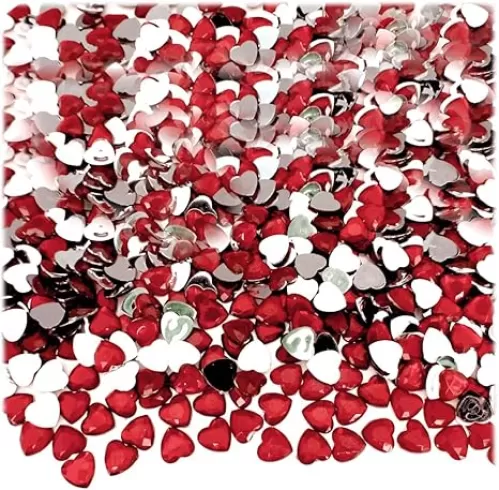 The Crafts Outlet 288pc Rhinestones Heart 4mm - 16ss Flatback Ruby Red RED