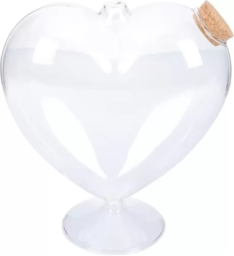 Zerodeko Wishing Bottle Heart Shaped Favor Jars Blessing Bottle Love Glass Jars Vials Heart Shaped Sand Jar Waterbottles Heart Shaped Glass Bottle Child Wedding Wood