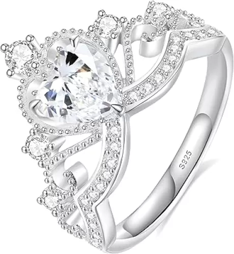 1.5CT Moissanite Engagement Ring for Women D Color VVS1 Heart Shaped Wedding ring S925 Sterling Silver with 18K White Gold Plated Anniversary Promise Ring for Her Size 5-10