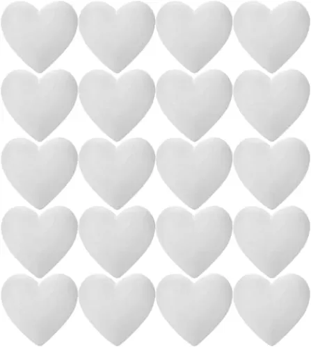20pcs Christmas Wedding Craft Foam Hearts Heart Shaped Polystyrene Foam Heart Modelling Ball for Valentines Day DIY Arts Crafts Ornaments Foam Hearts for Crafts