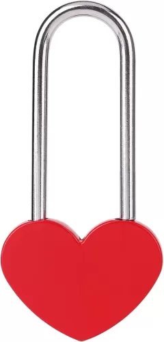 3.5" 50mm Love Lock Heart Padlock, Red Single Heart Wish Lock for Lovers Wedding, Valentines, Anniversary, Travel, Valentines Day, Bridge(NO Key)