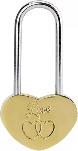 3.5" 50mm Love Lock Heart Padlock, Single Heart Wish Lock for Bridge, Lovers Wedding, Wish Day, Anniversary, Travel(NO Key)