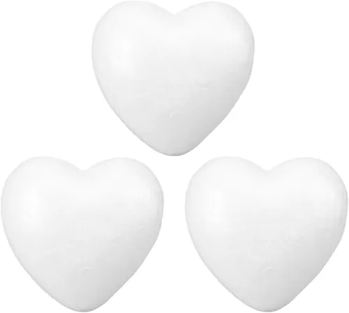 3pcs Heart Shaped Polystyrene Balls Arts Crafts Ornaments Wedding Decorations