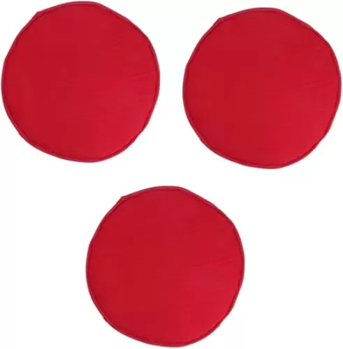 3pcs Round Shape Seat Cushion Thickened Dark Red Sponge Chair Cushion for Home School Office Restaurant Diameter Comfortable and Versatile Seating
