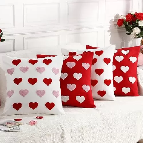 4 Pcs Valentines Heart Pillow Covers 18
