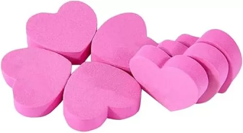 40 Pcs Heart Shape Nail Files Double Sided Sponge Nail Buffers Sanding Buffing Nail Files