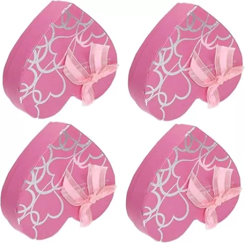 4Pcs Heart Shaped Storage Boxes Durable present Container for Chocolate Candy and Items for Valentine