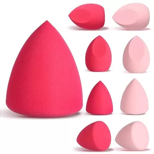 8pcs Makeup Sponge Set Professional Blender Sponge Soft Concealer Sponge Facial Makeup Tools for Foundation Liquid Powder, for Birthday Party Mother's Day(Pink&Rose Red)