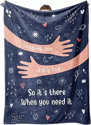 Afterprints Get Well Gifts for Women Men, Hug/Healing Blanket, Thinking of You/Cancer Care/Sympathy/After Surgery Gifts for Friends, Sister, Coworkers, Soft Throw Blankets 50