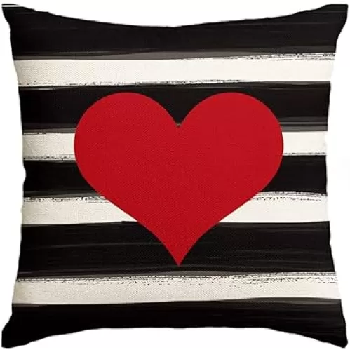 AVOIN Love Heart Throw Pillow Cover, 18 x 18 Inch Holiday Valentine