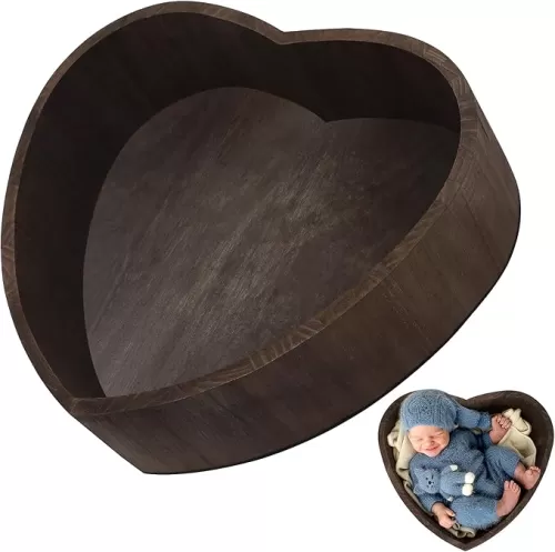 Bed Heart Small Photo Shaped Wooden Posing Newborn Photograph Photographer Heart-shaped Prop