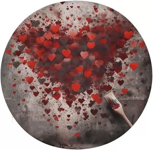 Chair Seat Covers Round Chair Covers Washable Seat Slipcovers Heart Shape on Wall Cushion Cover Removable Cushion Slipcover for Dining Chairs Chair Protectors Cover for Home Kitchen