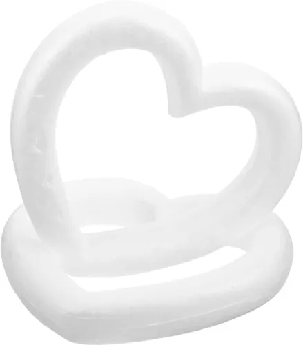 COHEALI Wedding Wreath Floral Arranging 2pcs White Foam Heart Wreath DIY Craft Heart Garland Decor Festival Hanging Ring, 25X25cm, 104650MCXVK1