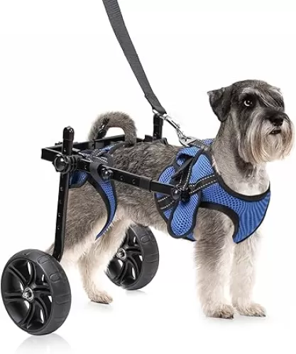 Dog Wheelchair for Back Legs with Upgraded All-Terrain Tires & Durable Bearings, Adjustable Dog Wheelchair, Reflective Safety Design for Disabled or Injured Small Dogs