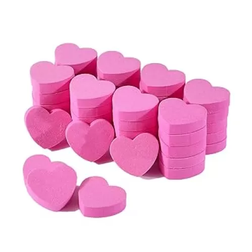 Double-Sided Sponge Nail Buffer Heart-Shaped Washable Nail Care File Block Nail Polishing Manicure Tools for Beauty Salon