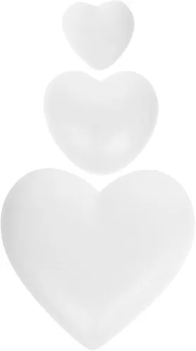 EXCEART 3pcs Blank Unpainted Wedding Foam Shapes Valentine Crafting Foams Heart Shaped Foams Polystyrene Foam Balls DIY Arts Craft Hearts DIY Material 100mm Crafts White Modeling