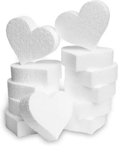 FoamGoods.Co 3-Inch Foam Hearts (12-Pack) USA Made 1-Inch Thick Heart Foam Shapes for Crafts, DIY Projects, Decorations, Arts, Modeling, Sculpting, Valentines, Floral Arrangements, Easy to Cut & Paint