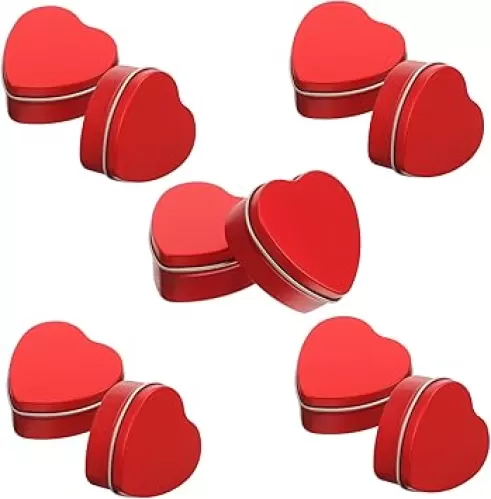 Gadpiparty 10Pcs Heart Shaped Tinplate Present Boxes for Valentine Day Wedding and Bridal Shower Stylish Storage Containers for Candy Jewelry and Party Favors