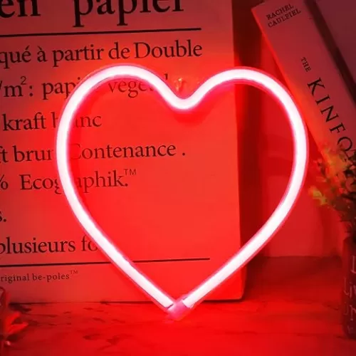 Heart Neon Signs Valentine’s Day Lights, Love LED Signs USB/Battery Operated Night Lights for Home, Wall, Mother’s Day, Wedding, Christmas Decor-Heart(Red)