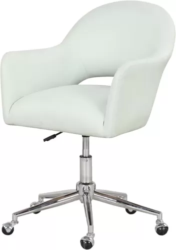 Home Office Chair, Vanity Chair with Back and PU Leather Upholstered, Swivel Comfy Desk Chair with Rolling Wheels for Office, Study, Vanity, Bedroom, SGPU01
