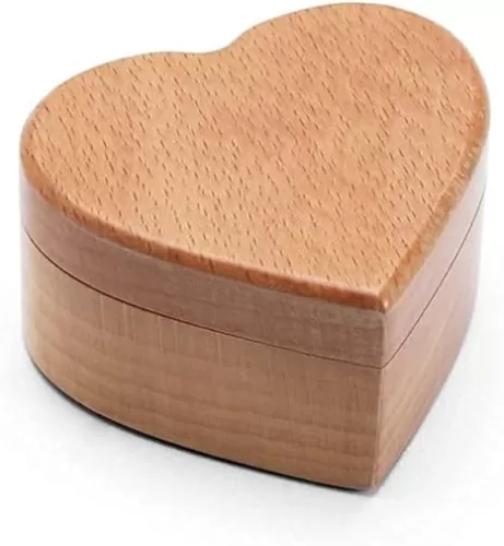 Jewelry Box Solid Wood Jewelry Box Heart Shaped Jewelry Box Proposal Ring Necklace Creative Portable Jewelry Storage Box Jewelry Organizer (Silver)