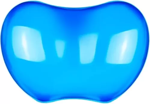 JIKIOU Silicone Gel Wrist Rest Cushion Heart-Shaped Translucence Ergonomic Mouse Pad Cool Hand Pillow Effectively Reduce Wrist Fatigue Pain, Blue, 4.8x3.2inch