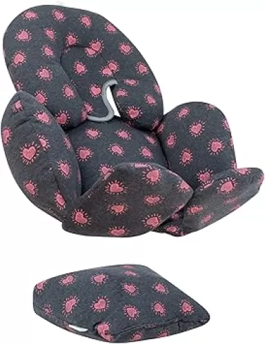 JYOKO Kids Reducer Cushion Infant Head & Baby Body Support Antiallergic 100% Cotton (Head, Body and Back Support, Fluor Heart) 3 Parts