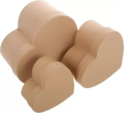 KONTONTY 3Pcs Heart Shaped Paper Boxes for Candy Creative DIY Cardboard Containers for Valentine