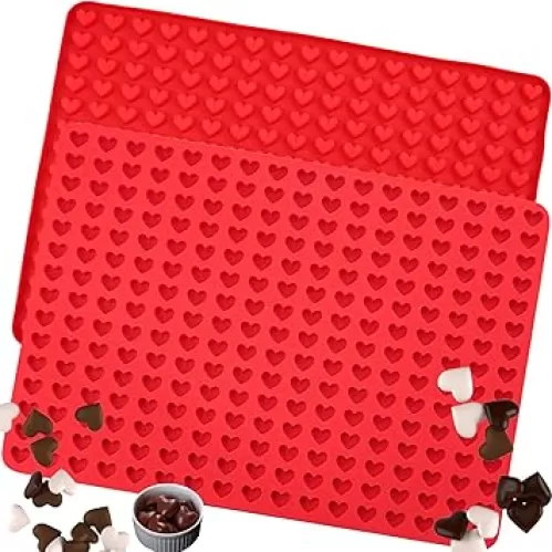 Mini Heart Silicone Candy Pan Mold Easy Release Chocolate Gummy Mold Cake Trays for Valentine