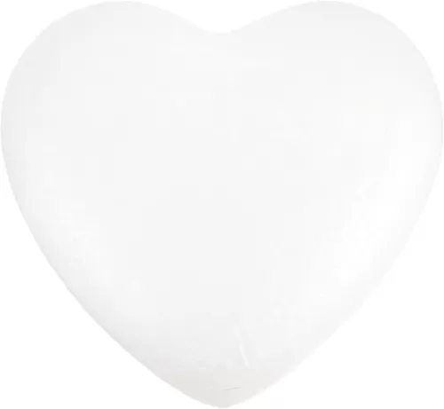 NUOBESTY White Heart-Shaped Foam Model Blank Love Foam for Valentine's Day Wedding Festive DIY Craft (23CM)