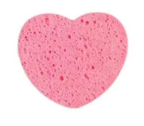 Pink Heart Design Heart Puff Facial Sponges Soft Face Exfoliating Puff - Sponge Cosmetic Makeup Remover Cleansing Tool Makeup Blenders and Sponges