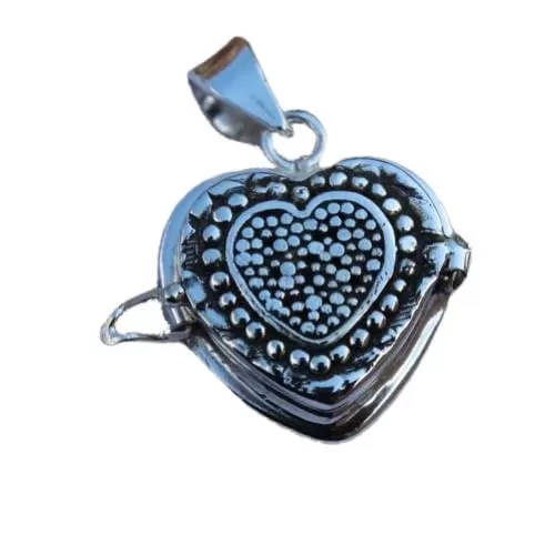Silver Box Pendant, 925 Sterling Silver, Heart Shape Box Jewelry, Unique Style Gift, Attractive Design Gift, Handcrafted Silver Jewelry, Christmas Jewelry Gift, Anniversary Gift, Pendant For Women's