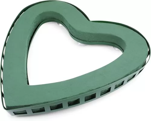 STOBOK Floral Foam Block - Heart Shaped Floral Foam Cage 15.7inch Wet Dry Florist Sponge Love Floral Brick Flower Wreath Mud Suction Cup Fresh Flower Wedding Party Decor