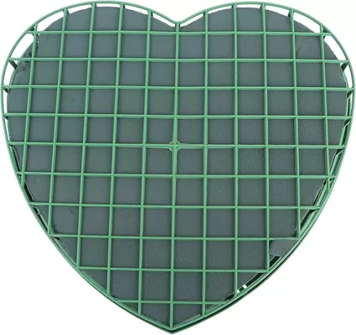 STOBOK Heart-Shaped Floral Foam with Suction Cup Tray for Wedding Car Decoration, DIY Flower Arrangement Accessories, Wet Flower Mud for Party and Celebration Use (Green, Large Size, Random Style)