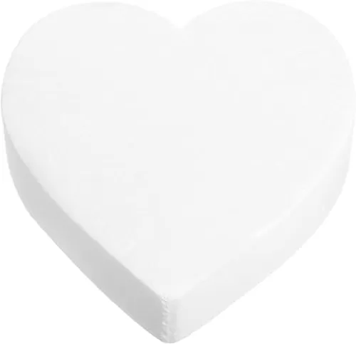uxcell Heart Shaped Foam Cake Dummy, 6" x 2" Fake Cake Model Photo Prop Ornament for Wedding Supplies Birthday Cake Decoration, White
