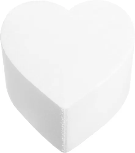 uxcell Heart Shaped Foam Cake Dummy, 6" x 4" Fake Cake Model Photo Prop Ornament for Wedding Supplies Birthday Cake Decoration, White