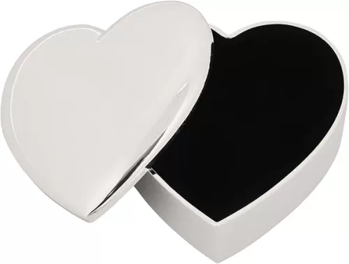 VANZACK Zinc Alloy Heart Shaped Jewelry Box Ring Display Box for Couples Engagement Proposal Wedding Silver