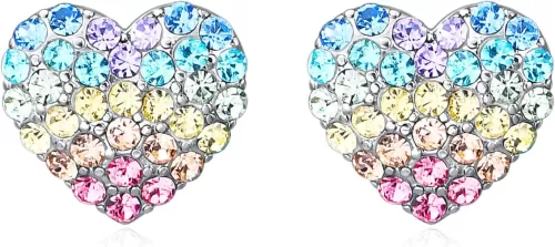 Women Star Heart Teardrop Earrings, Girls Round Circle Triangle Hexagon Stud Earrings Gifts Jewelry