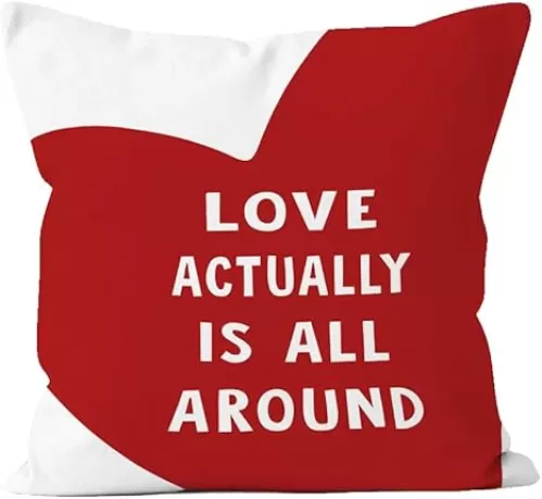 XUISWELL Valentines Trendy Heart Love Pillow Covers 18x18, Valentines Day Love Decor Decorations, Love Actually is All Around