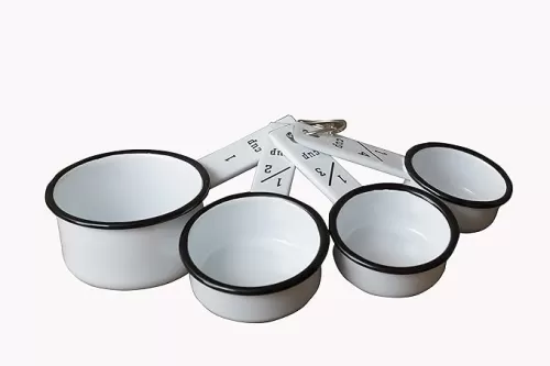 Your Hearts Delight White Enamelware Measuring Cups, Multi