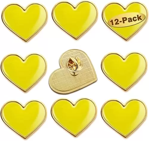12/25/50/100Pcs Multicolor Heart Love Lapel Pins Bulk - Metal Heart Health Brooch Badge For Men Women Clothes Bags Hats